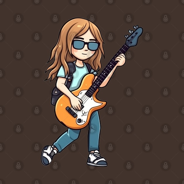 A girl playing her favourite guitar by AestheticsArt81