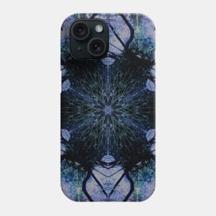 Dark Contemporary Pattern of Snowflaked Trees Phone Case