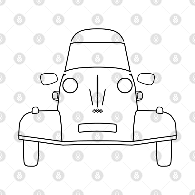 Messerschmitt KR200 bubble car outline graphic (black) by soitwouldseem