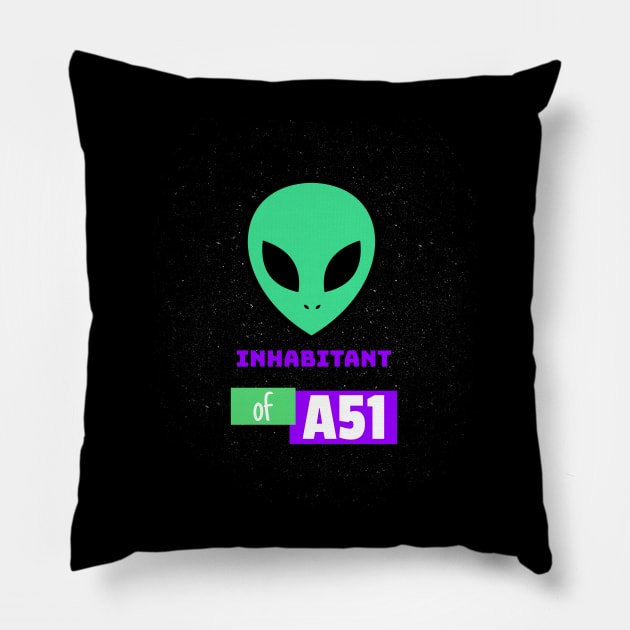 Alien Inhabitant of Area 51 Pillow by Giorgi's