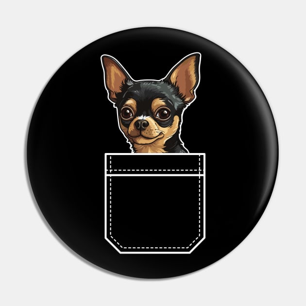 Funny Chihuahua in Your Pocket for Dogs Lovers Pin by click2print