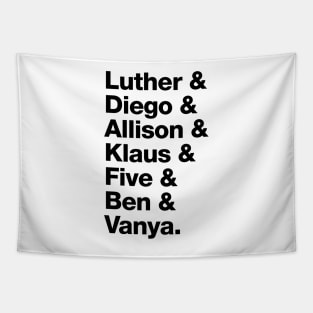 The Umbrella Academy Character Names - Black Tapestry