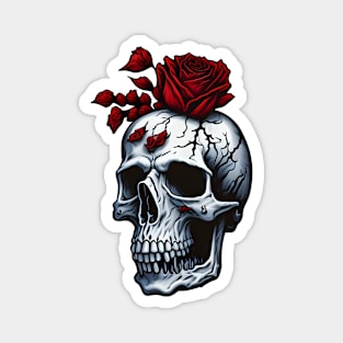 Rose Skull Magnet