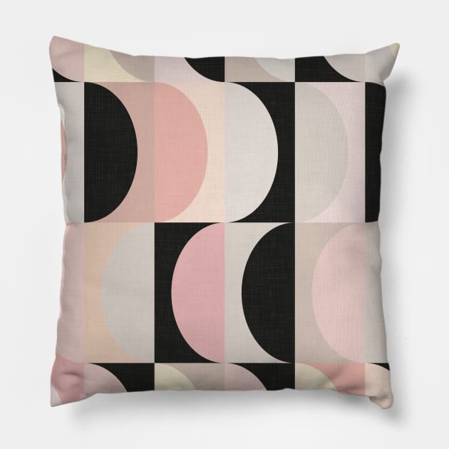 Mid-Century Modern Shapes / Vintage Blush Pillow by matise