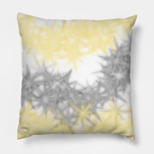 Yellow black sparkle glitter art design Pillow