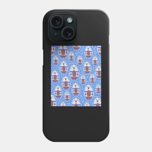 Bears and dots in blue Phone Case