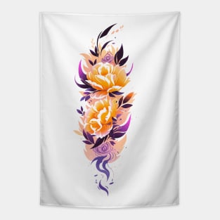 Blooming peonies watercolor tattoo Tapestry