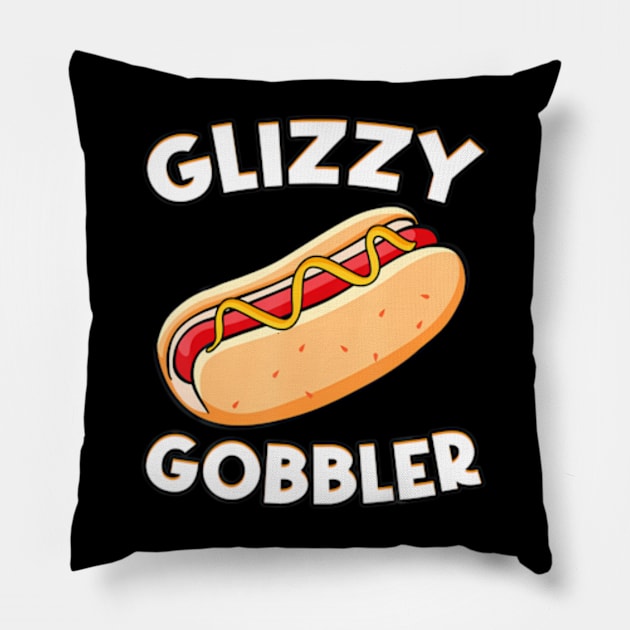 Funny Hot Dog Glizzy Gobbler Number One Glizzy Gladiator Pillow by Cristian Torres