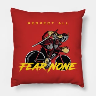 Respect All Fear None Samurai Cycling Cyclist Japan Warrior Unstoppable Pillow