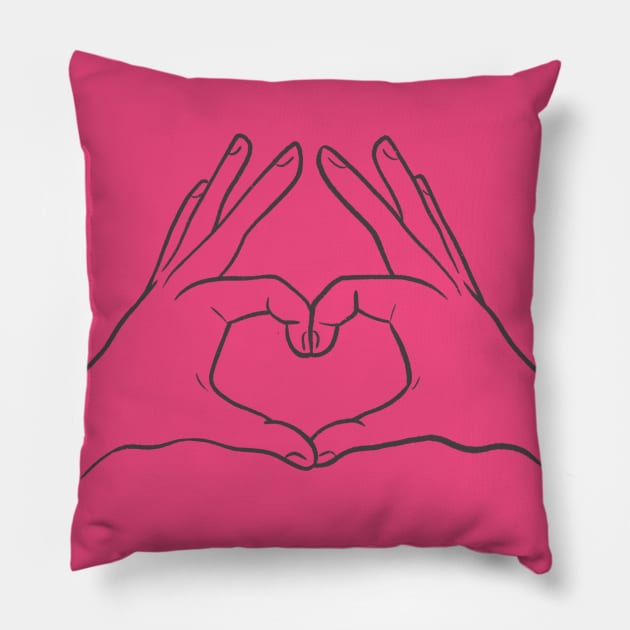 LOVE FINGERS Pillow by Sketchy