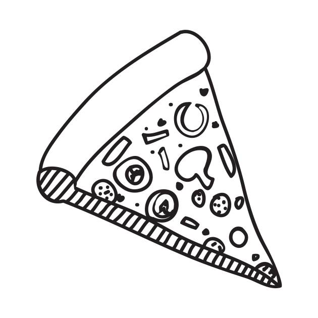 Pizza Slice Cute Drawing by InkyArt