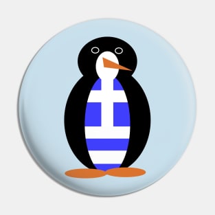 Greek Flag on Mr. Penguin Pin