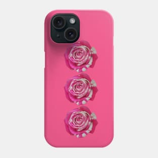 Three Pink and White Roses Floral Photo Phone Case