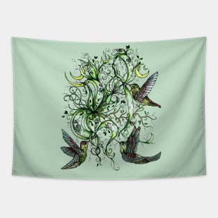 Hummingbird Garden Party Tapestry