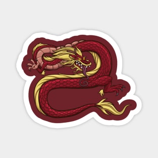 Red Chinese Dragon Magnet