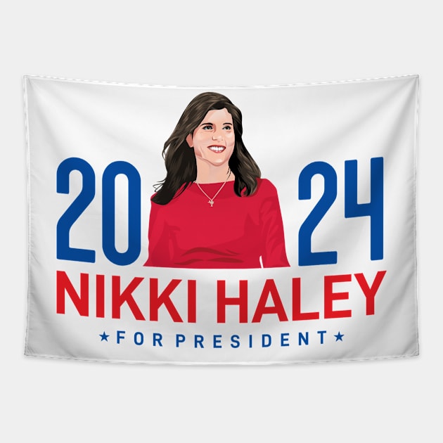 Nikki Haley 2024 For President Tapestry by MIKOLTN