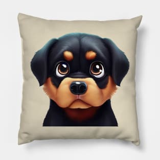 Friendly Rottweiler Face Pillow