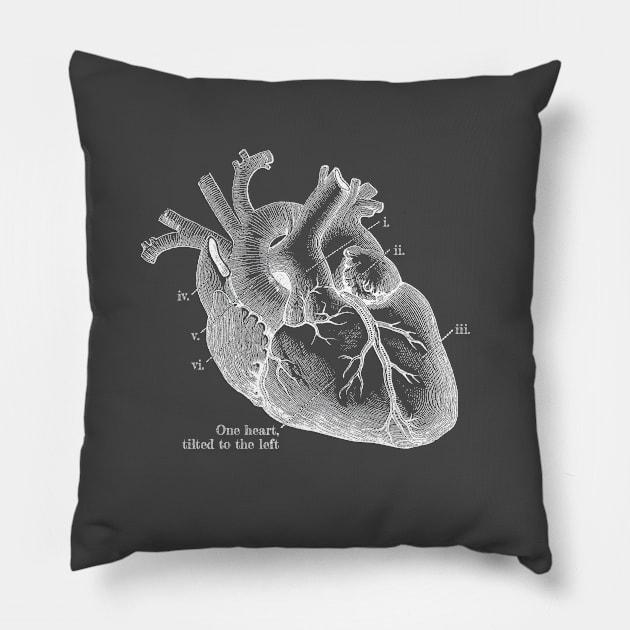 One heart, tilted to the left Pillow by LoveAndResistance