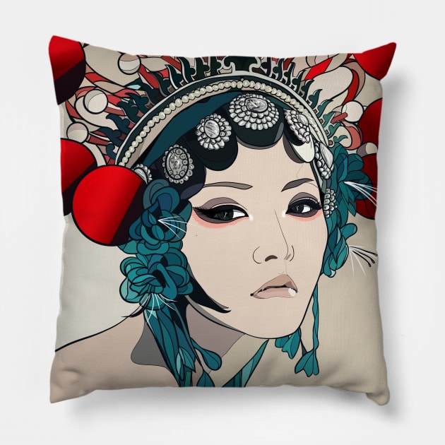 JAPANESE GIRL Pillow by MAYRAREINART