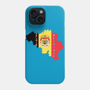 Belgium map & flag Phone Case