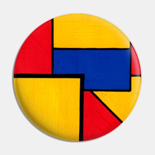 Blue Red Yellow Geometric Abstract Acrylic Painting Pin