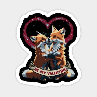 Be My Valentine // Retro Fox Couples Magnet