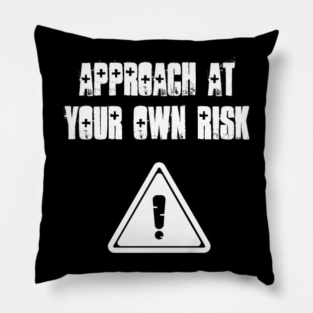 Approach at your own risk Pillow by Six Gatsby