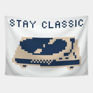 Stay Classic Turn Table - 1bit pixelart Tapestry