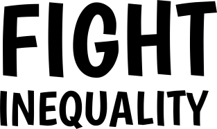 fight inequality (white) Magnet