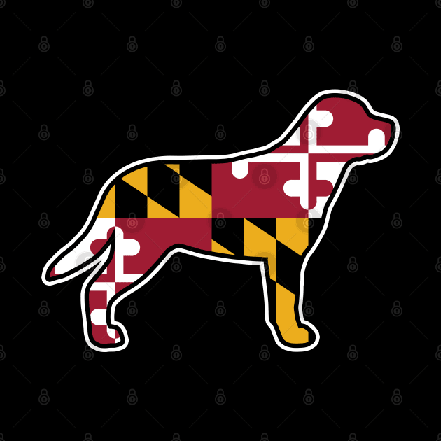 Greater Swiss Mountain Dog Silhouette with Maryland Flag by Coffee Squirrel