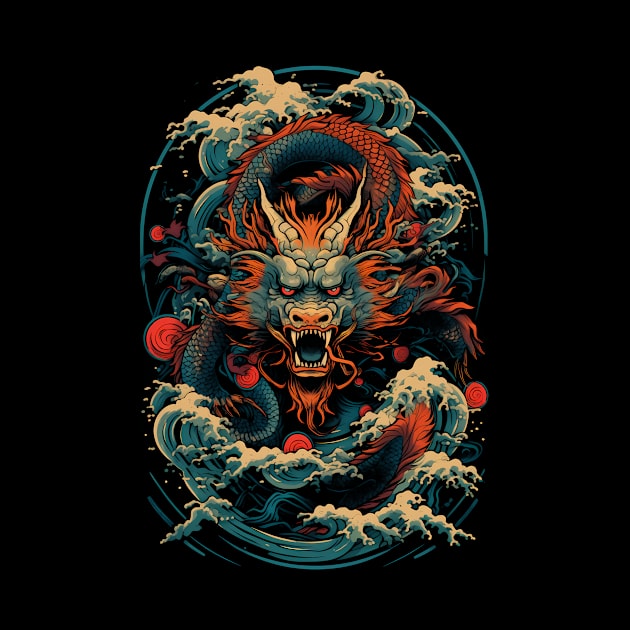 Japanese Dragon Art by DesignedbyWizards