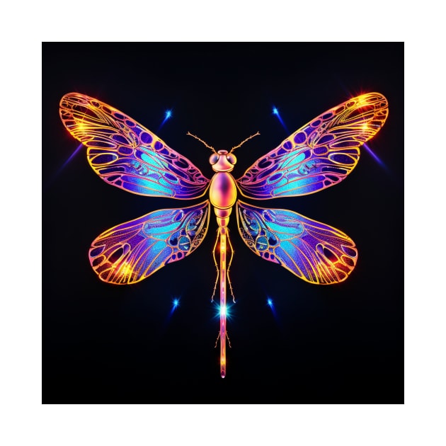 Dragonfly Neon Art 4 by AstroRisq