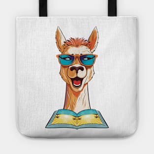 Librarian Llama, Summer Llama, Llama Reading Book Tote