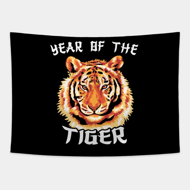 Year of the Tiger 2022 Chinese New Year Zodiac Tapestry by opippi