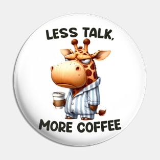 Funny Coffee Lover Giraffe Cartoon Morning Expresso Pin