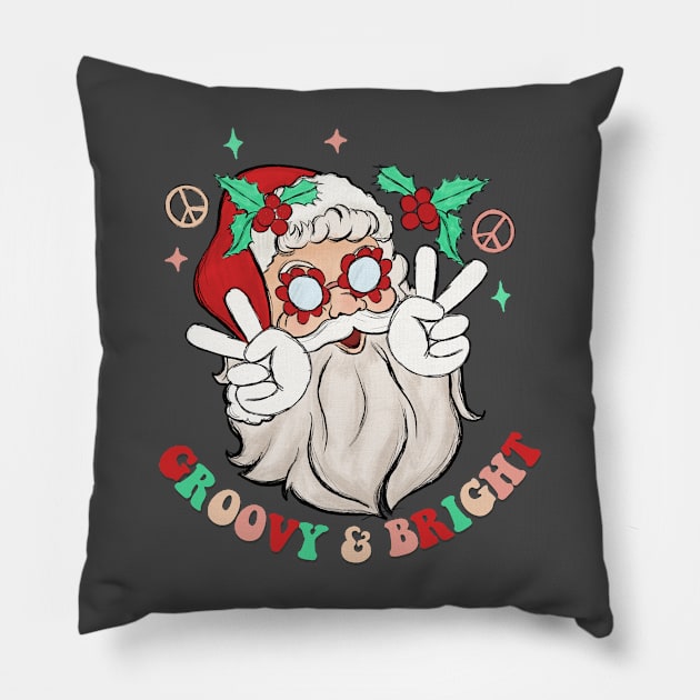 Groovy and Bright Santa Pillow by Nova Studio Designs