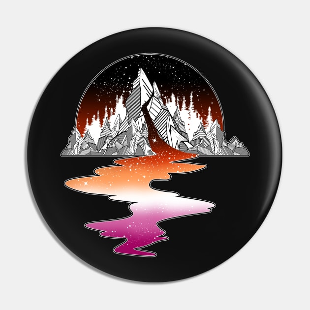 Lesbian Mountain River Pin by Psitta