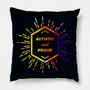 Autistic and proud  (watercolor, light) Pillow