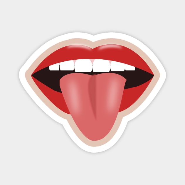 poking tongue out Magnet by designInk