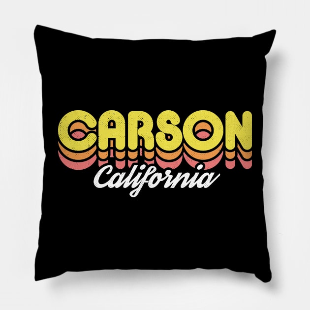 Retro Carson California Pillow by rojakdesigns