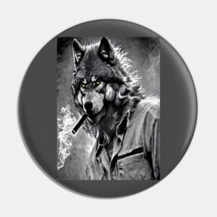 The Smoking Wolf Pin