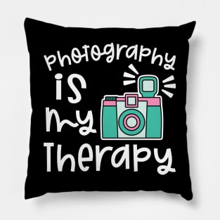 Photography Is My Therapy Camera Pillow
