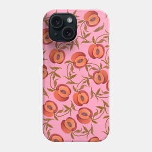 Watercolor seamless pattern with peach Phone Case