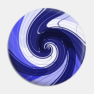 Blue Plaid Ocean Wave Pin