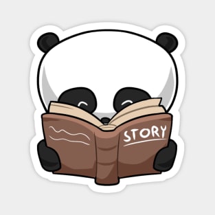 Kawaii panda reading a book Magnet