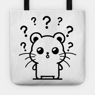 Curiosity Captured: Puzzled Hamster Pose Tote