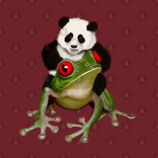 Tiny Panda Riding a Frog by CandieFX 