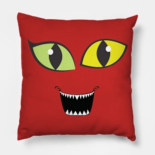 Cute Halloween  Monster Face Eleven With Teeth Costume Tee Pillow