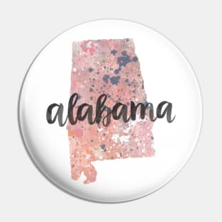 alabama - calligraphy and abstract state Pin