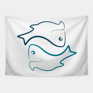 Pisces fish animals cute Tapestry